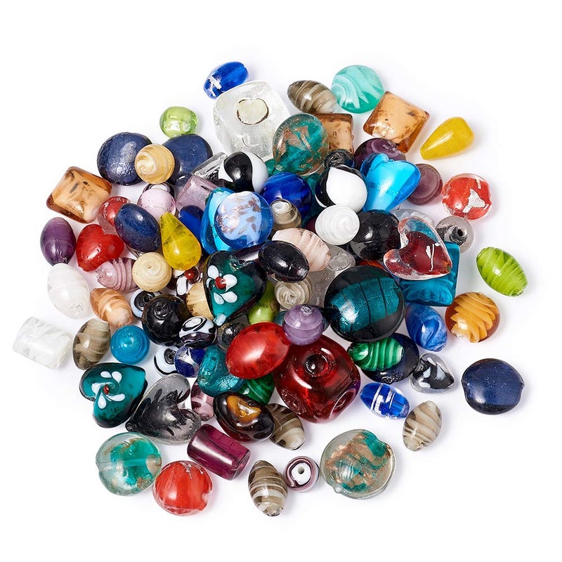 Craftdady خرز زجاجي ملون ومختلط الأشكال من كرافتادي 500 جرام يناسب معظم أساور السحر، 11-29x11-25 مم، ثقب: 0.5-4 مم عشوائي - Image 2